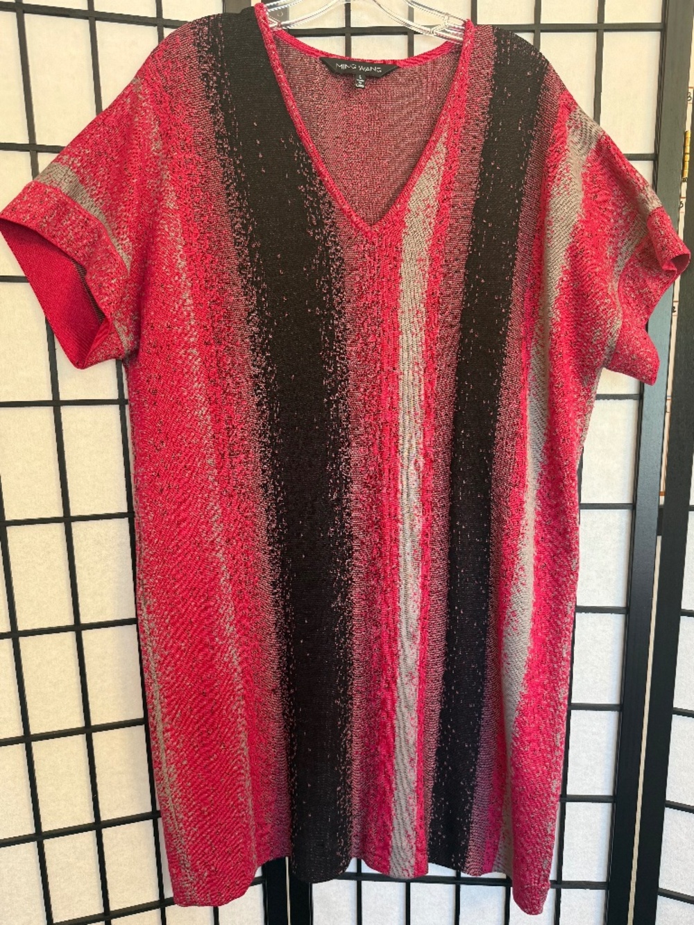 Ming Wang Red and White Cocktail Dress